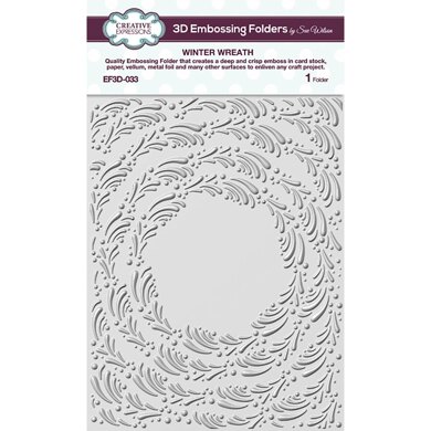 Creative Expressions Winter Wreath 3D Embossing Folder 5.75in x 7.5in