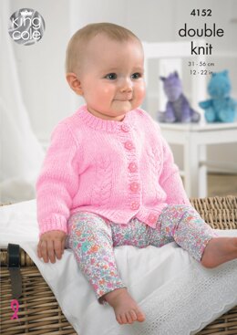 Baby Cardigans in King Cole Baby DK - 4152 - Downloadable PDF