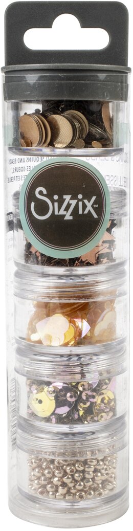 Sizzix Making Essential Sequins & Beads 5/Pkg - Rose Gold, 5g Per Pot