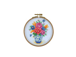 Creative World of Crafts Butterflies & Blooms Cross Stitch Kit (12.5cm) - Multi