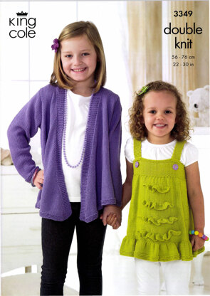 Girl's Cardigan and Top in King Cole Bamboo Cotton DK - 3349
