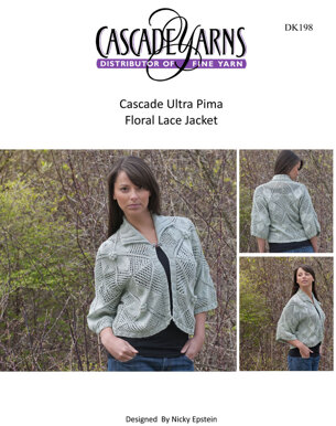 Floral Lace Jacket in Cascade Ultra Pima - DK198