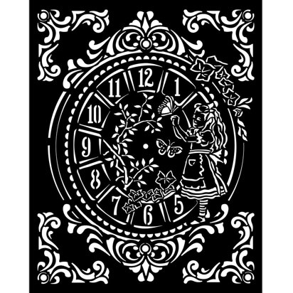 Stamperia 20 x 25cm Thick Stencil Alice Clock