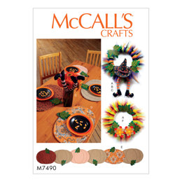 McCall's Pumpkin Placemats/Table Runner Witch Hat/Legs and Wreaths M7490 - Paper Pattern One Size