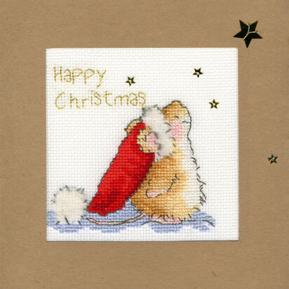 Bothy Threads Star Gazing Christmas Card Cross Stitch Kit - 10cm x 10cm