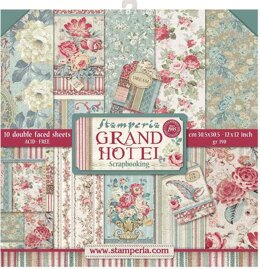 Stamperia Intl Stamperia Double-Sided Paper Pad 12"X12" 10/Pkg - Grand Hotel, 10 Designs/1 Each