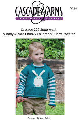 Children's Bunny Sweater in Cascade 220 Superwash - W186