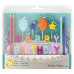 Wilton Happy Birthday Candle Set, 25-Count