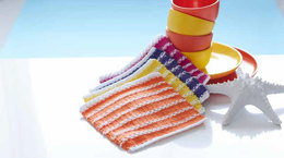 Beach Towel Stripe Dishcloths in Lilly Sugar n'Cream Solids