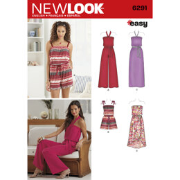 New Look Misses' Jumpsuit & Dress Each in Two Lengths 6291 - Paper Pattern, Size A (4-6-8-10-12-14-16)
