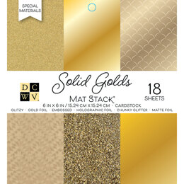 American Crafts DCWV Single-Sided Cardstock Stack 6"X6" 18/Pkg - Solid Golds, 6 designs/3 each