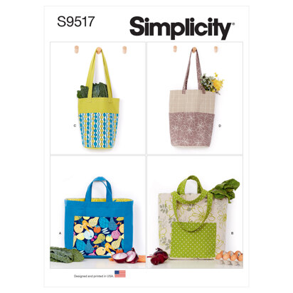 Simplicity Shopping Bags S9517 - Paper Pattern, Size OS (One Size Only)