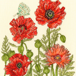 Bothy Threads Poppy Garden Cross Stitch Kit - 25 x 25cm