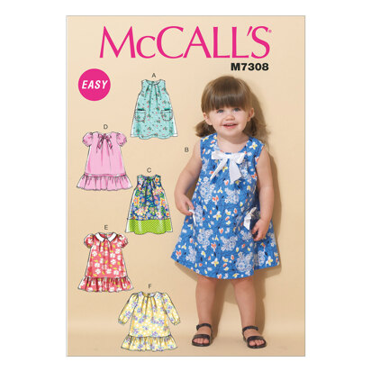 McCall's Toddlers' Tent Dresses M7308 - Sewing Pattern