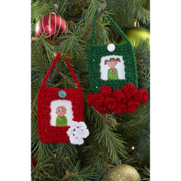 Festive Ornament Frames in Red Heart Holiday - LW3198EN - Downloadable PDF