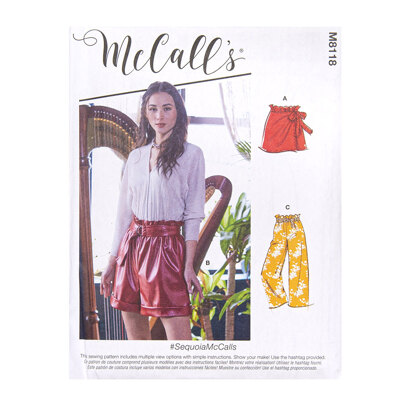 McCall's Misses' Paperbag Shorts and Pants M8118 - Sewing Pattern