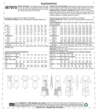 McCall's Misses' Dresses M7970 - Sewing Pattern