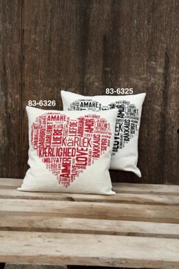 Permin Love Cushion in Red Cross Stitch Kit - 39x39cm