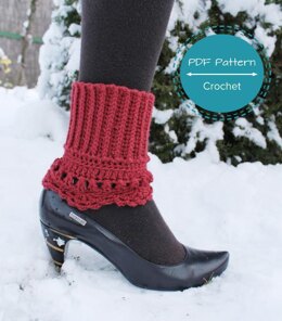 Crochet lacy legwarmers boot cuffs