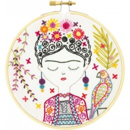 Un Chat Dans L'Aiguille Pretty Frida Embroidery Kit