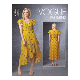 Vogue Misses' Wrap Dresses with Ties, Sleeve and Length Variations V1734 - Sewing Pattern