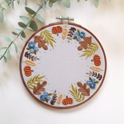 Harvest Wreath Embroidery Pattern
