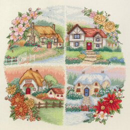 Anchor Seasonal Cottages Cross Stitch Kit - 30cm x 30cm