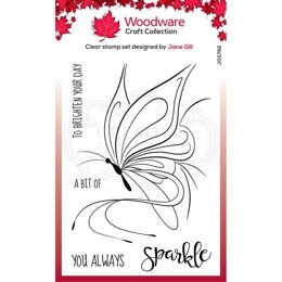 Woodware Clear Singles Butterfly Sketch Stamp 4in x 6in