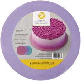Wilton Assorted 12-Inch Glitter Cake Circles, 3-Count