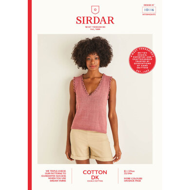 Ladies Top in Sirdar Cotton DK - 10116 - Leaflet