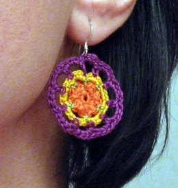 Round Flower Earrings