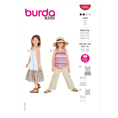Burda Style Children's Top and Dress B9280 - Paper Pattern, Size 4-10
