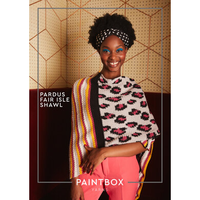 Pardus Fair Isle Shawl - Free Crochet Pattern For Women in Paintbox Yarns