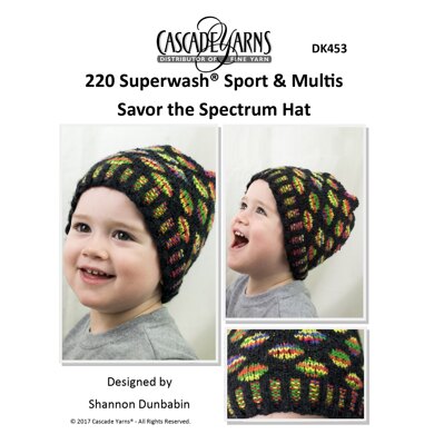 Savor the Spectrum Hat in Cascade 220 Superwash Sport - DK453 - Downloadable PDF