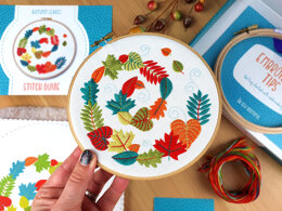 Oh Sew Bootiful Autumn Leaves Embroidery Kit - 6in
