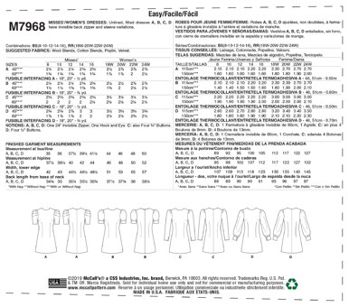 McCall's Misses' and Women's Dresses M7968 - Sewing Pattern