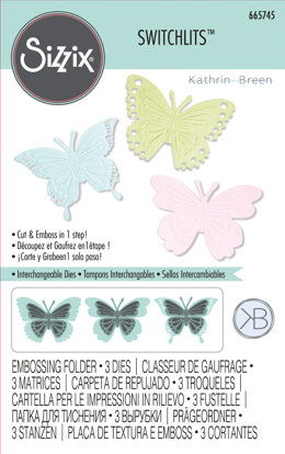 Kath Breen Switchlits Embossing Folder Detailed Butterflies by Kath Breen