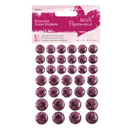 Papermania Shimmer Dome Stickers (36pcs) - Pink